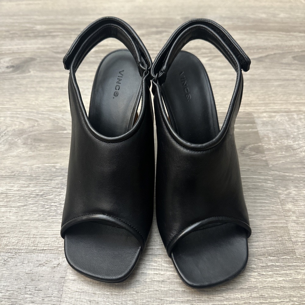 Vince Quest Leather Sandals Size 10 Open Toe Touch Strap